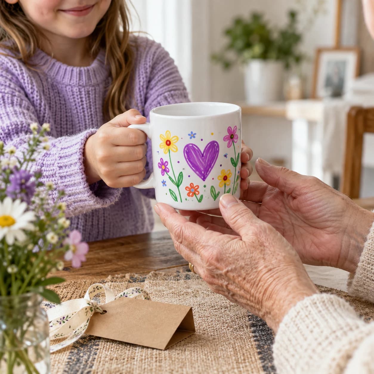 A handmade mug given to a loved one